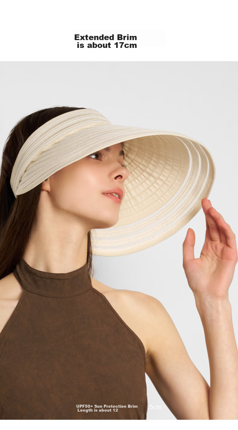 Kenmont Visor Hat for Women, Spring And Summer Face-Covering Sun Protection Hat, UV-Resistant Wide-Brim Outdoor Breathable Beach Sun Hat 6208 4