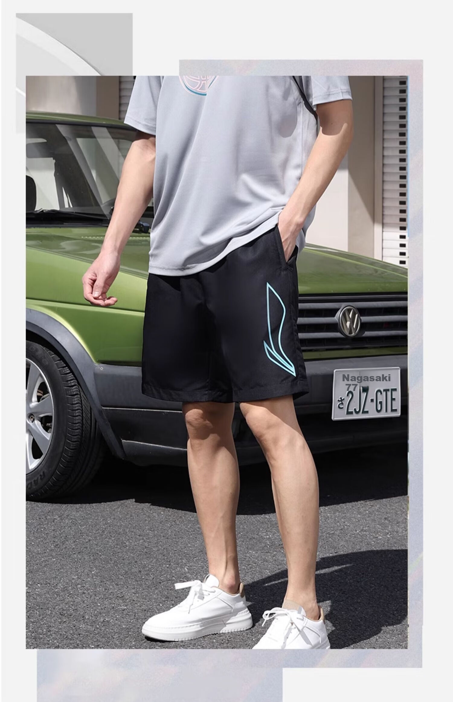 Li-Ning Men's Sports Shorts, Summer Quick-Dry Breathable Loose Casual Pants, Running Fitness Basketball Thin Ice Silk Five-Point Shorts 22
