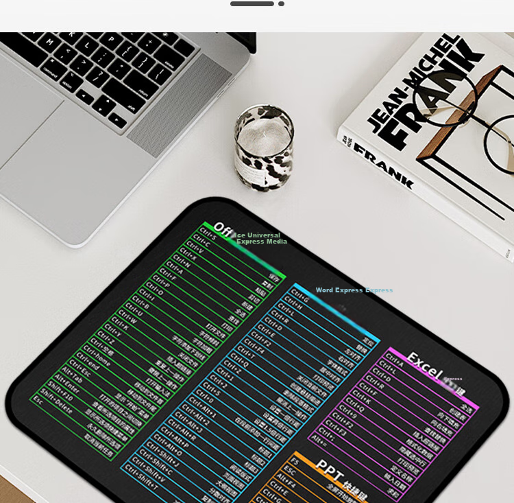 AOC Full-Property Series Gaming Mouse Pad, Small Size 360*300*4mm, Thickened with Locked Edges, Office Keyboard Computer Desk Pad M134/93 Shortcut Black 3
