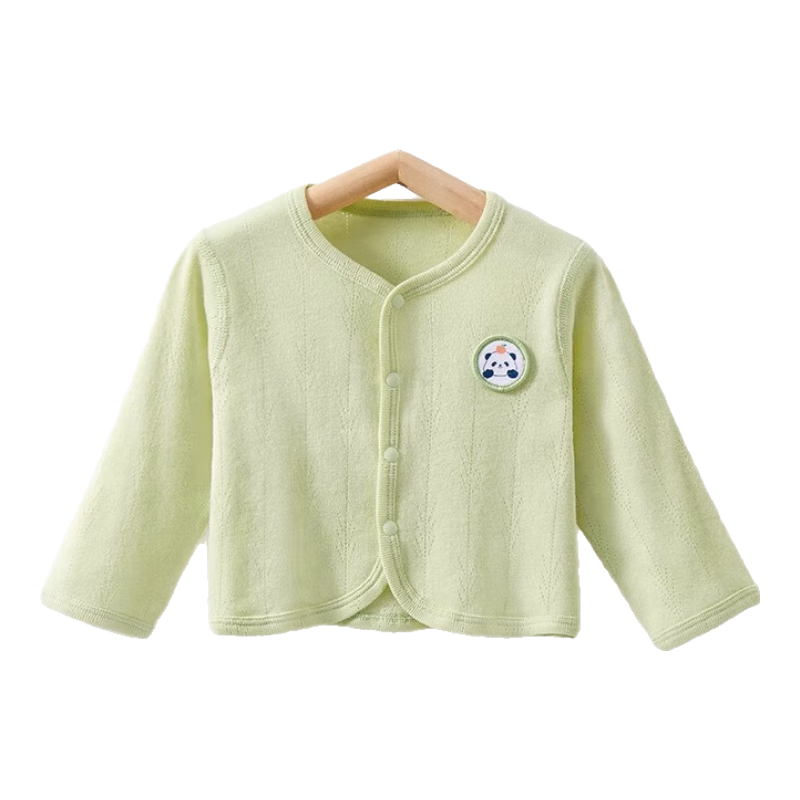 AIBEDILA Baby Cardigan Jacket, Spring And Summer Air Conditioning Shirt, Newborn Outdoor Coat, Pure Cotton Long-Sleeve Bodysuit, Knit Sweater