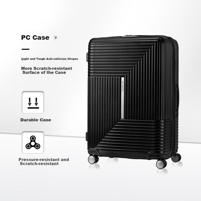 Xinxiuli Luggage, 25-Inch Trolley Suitcase, Expandable Travel Case for Students, HK6 Black Password Lock, Check-In Suitcase