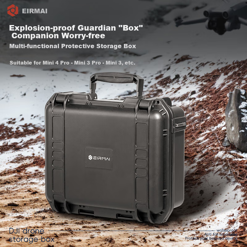 EIRMAI R101 DJI Mavic Pro Drone Carrying Case, Digital Safe Box, Multifunctional Storage Box, Small Instrument And Equipment Case, Organizer Box, Black