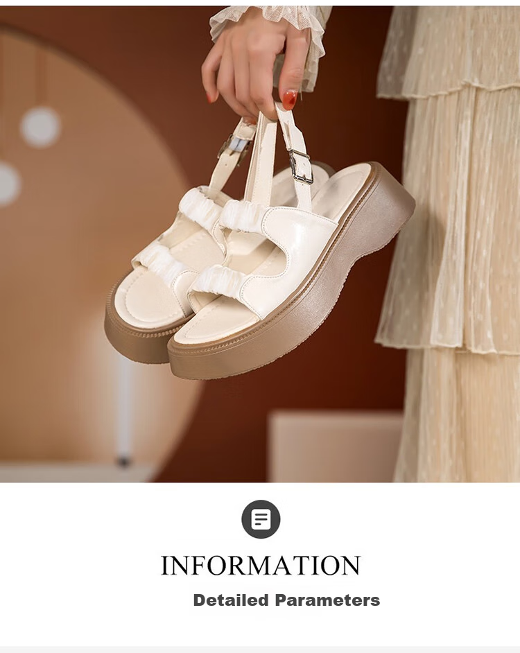 ZHR Roman Sandals for Women, Summer Height-Increasing Slippers, Outdoor Wear, Single-Strap Women's Shoes, 2026 New Style JF10T, Beige, Size 36 4