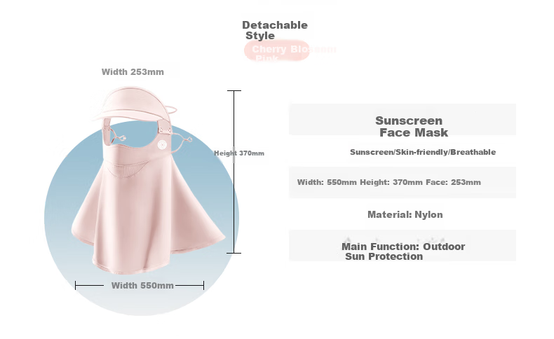 GLO-STORY Sun Protection Face Mask for Women, Full-Face Mask, Outdoor Golf Sports Sunshade, Cycling Face Covering, Headscarf Face Veil 13