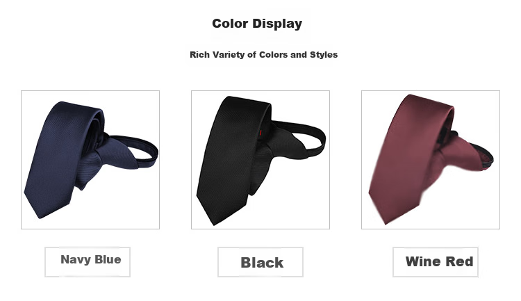 GLO-STORY Women's Short Tie, Preppy Style Necktie, 6cm Formal Business Zipper No-Tie Tie, Mid-Autumn Festival Gift 4
