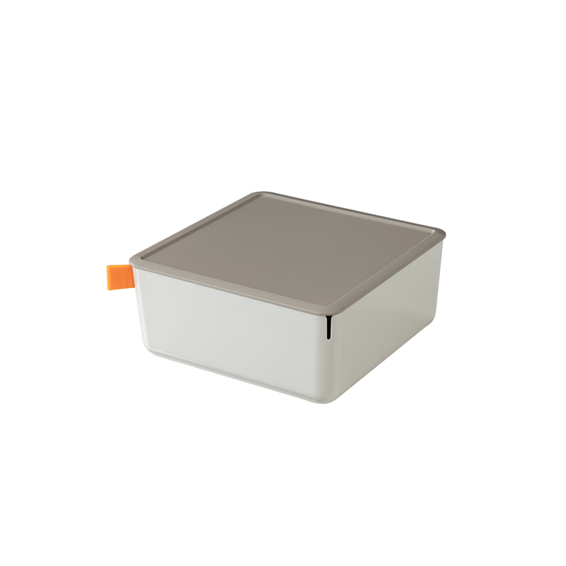 Deli [Volume 2.4L] Medium Desktop Storage Box with Lid, Dust-Proof, Pen Holder, Stationery Organizer, Cosmetic Mini Box, Small Item Storage Container XDM11 Light Gray