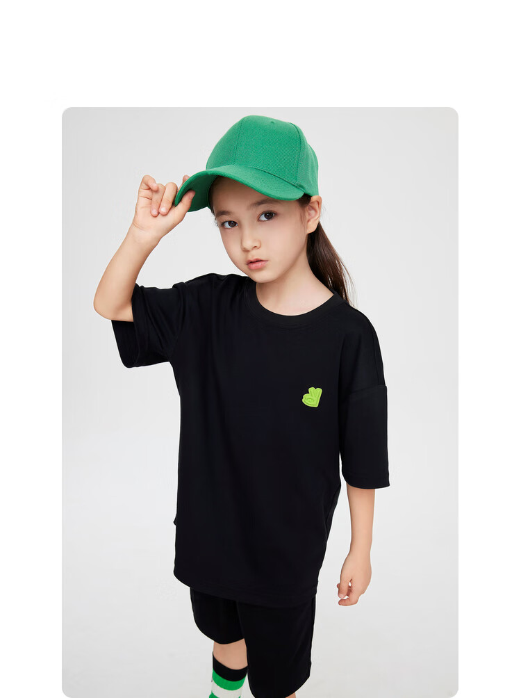 Annil Children's Clothing, Boys And Girls Short-Sleeve T-Shirt, Antibacterial Long-Staple Cotton, Summer Fashion, Pure Cotton, Casual Round Neck, Loose Fit, Nebula Blue 8