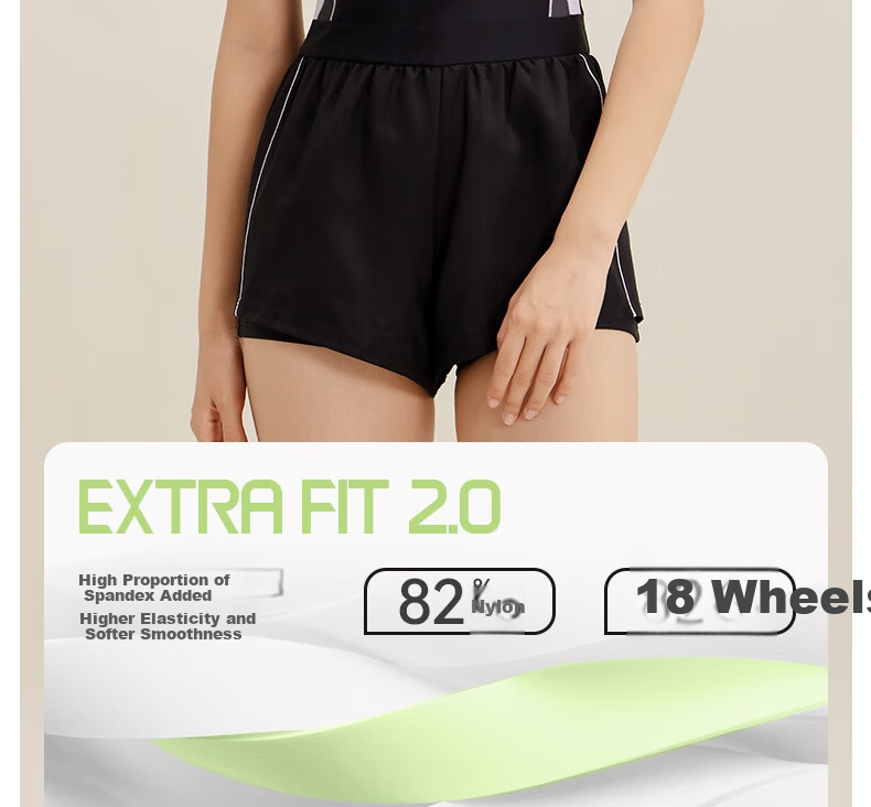 Li-Ning One-Piece Two-In Swimsuit for Women, Conservative Swimwear, Body-Covering, Hot Spring Swimming Gear, 0641 Black XL 7