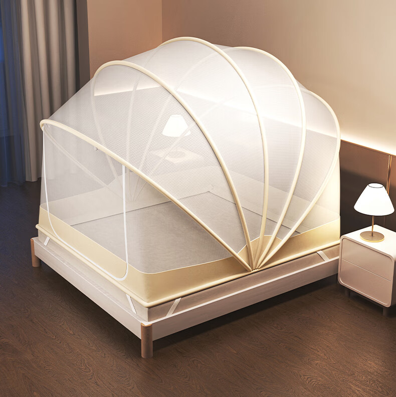 Sanshun Warm Moisture Seven-Strand Steel Wire Mosquito Net, No Installation, Foldable Mosquito Net, Class A Mesh, Household Bedroom 1.5x2m Bed 4