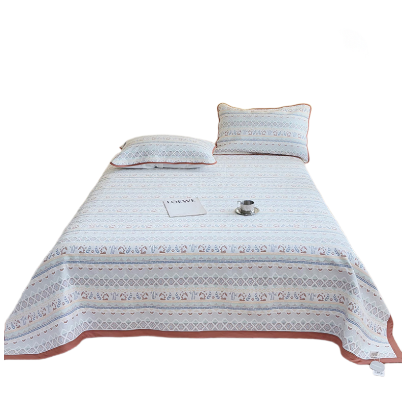 Yazan Pure Cotton Soft Cooling Mat Class A Baby and Parent Four Seasons Adult Breathable Bed Sheet Panda Style Brown 220*240CM