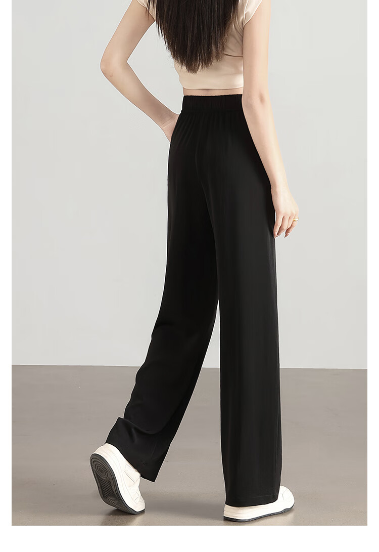 Free Style Wide-Leg Pants for Women Summer Thin 2026 New High Waist Slim Loose Draped Ice Silk Cool Casual Trousers 17