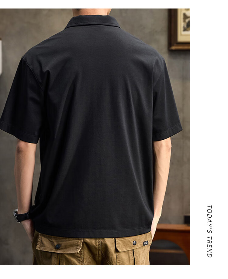 JEEP Polo Shirt for Men, Summer Short-Sleeve T-Shirt, Comfortable Breathable Casual Versatile Commuter Loose-Fitting Collared Top for Me 5