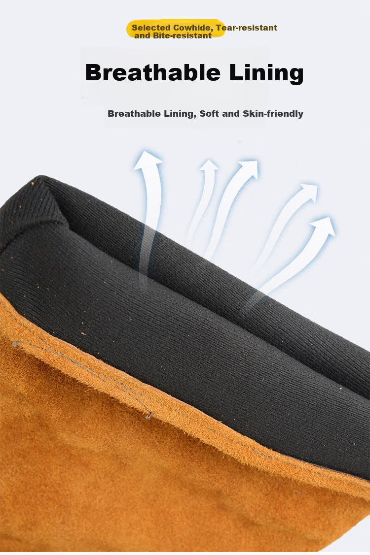 Beifute Anti-Bite Gloves, Scratch-Resistant Dog Bite Protection, Wear-Resistant Thickened Heat-Insulating Welding Gloves, Non-Slip Construction Site Gloves, 60CM Yellow 4