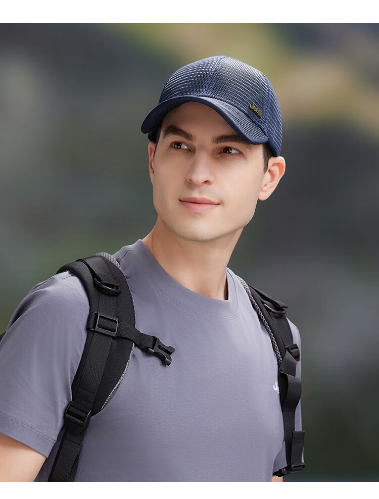 JEEP Men's Baseball Cap Summer Mesh Quick-Dry Sun Hat Unisex Visor Hiking Sun Hat Fishbone White 11