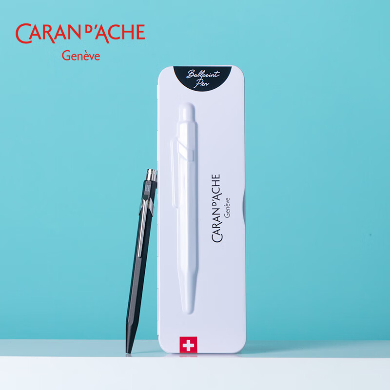 CARAN d'ACHE Swiss 849 Black Ballpoint Pen Oil-Based Signature Pen for Men and Women Students Practice Writing Gift for Teachers Custom High-End Black