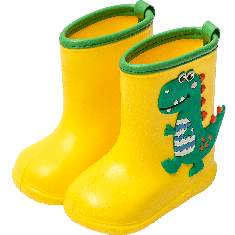 Cheerful Mario Children's Rain Boots, Boys' Waterproof Shoes, 2-Year Baby Water Shoes, Slip-Resistant Girls' Toddler Waterproof Rubber Shoes