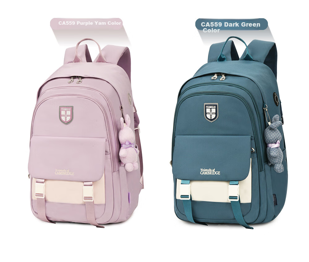 UNIVERSITY OF CAMBRIDGE Cambridge University Middle School Backpack for Girls, High School Student Casual Bag, Large Capacity Lightweight Double Shoulder Bag 3