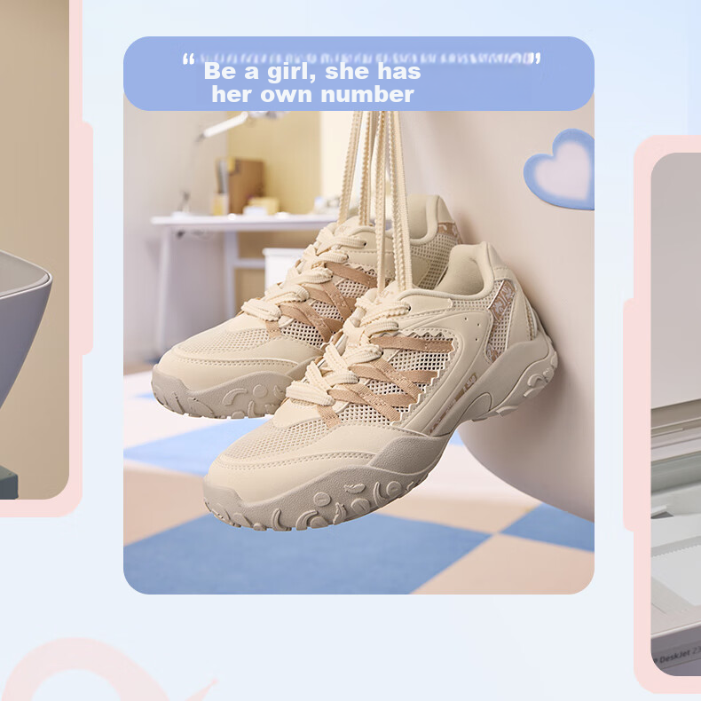 361° Women's Sports Shoes, Spring And Summer Ballet Flats, Mesh Casual Low-Top Chunky Sneakers, 682526769-3 3