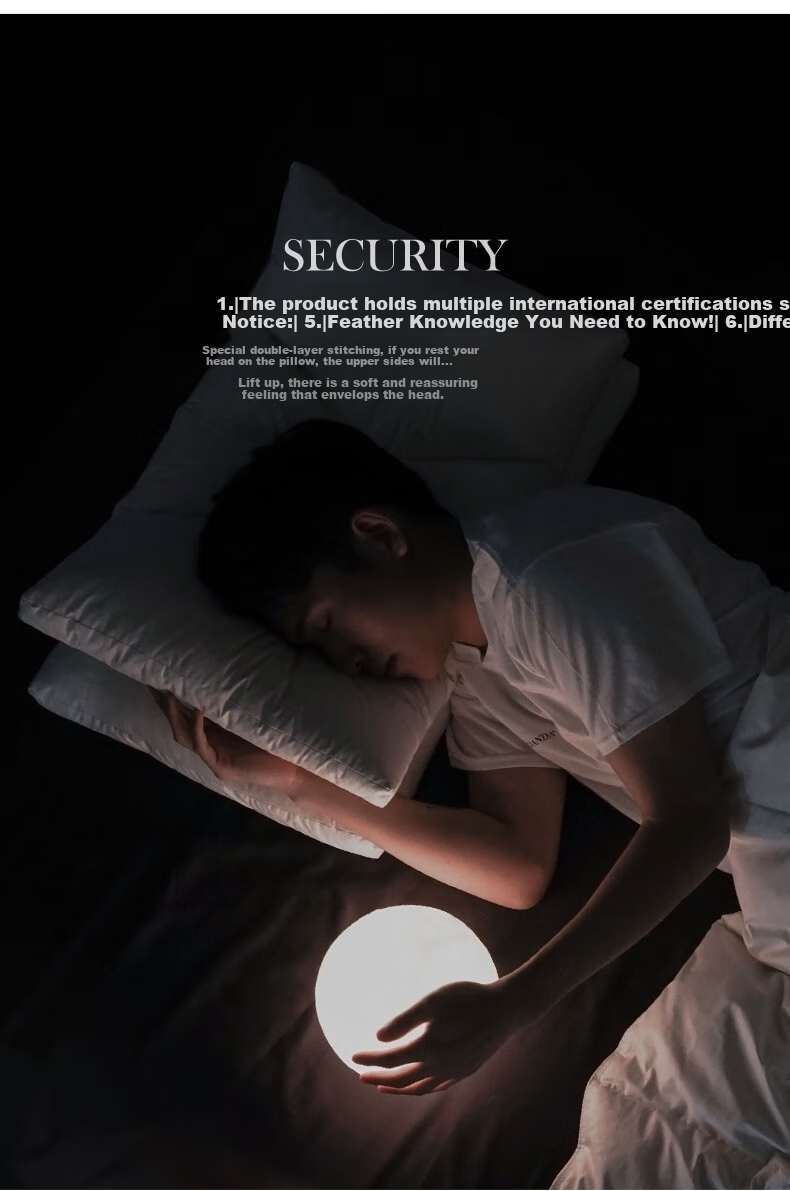 SIDANDA Pillow Core, 95% Goose Down Pillow, Side Sleeping Pillow, Feather Pillow, Half-Side Lying Pillow, Double-Layer Support Structure, Medium Pillow 4