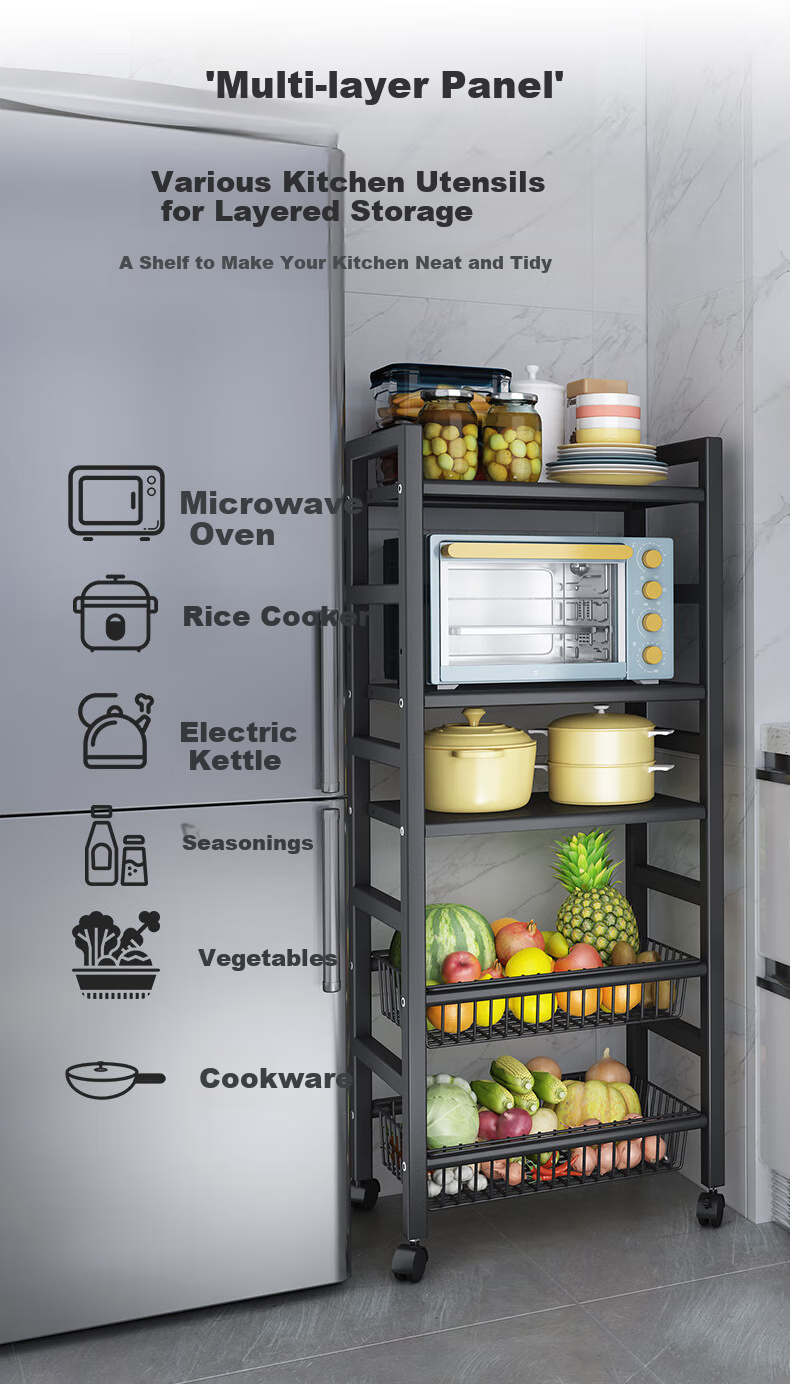 Shunyou Kitchen Storage Rack, Multifunctional Vegetable Basket, Storage Shelf, Fruit And Vegetable Organizer, Floor-Standing Multi-Layer Vegetable Rack, SY-083 2