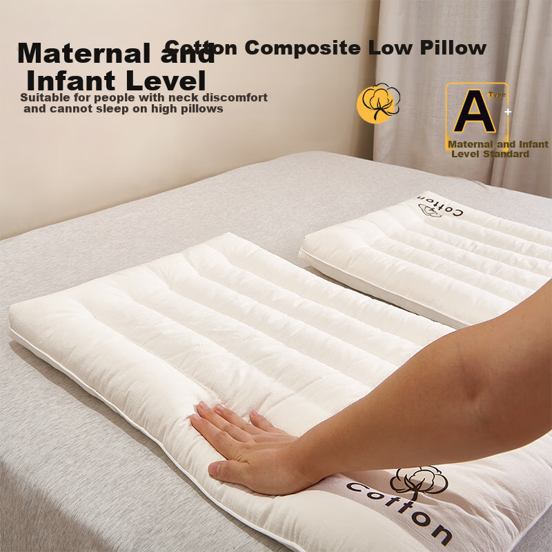 Подушка I-WILL Xinjiang Composite Cotton Pillow, 48x74 см, однотонная, размер: низкая подушка