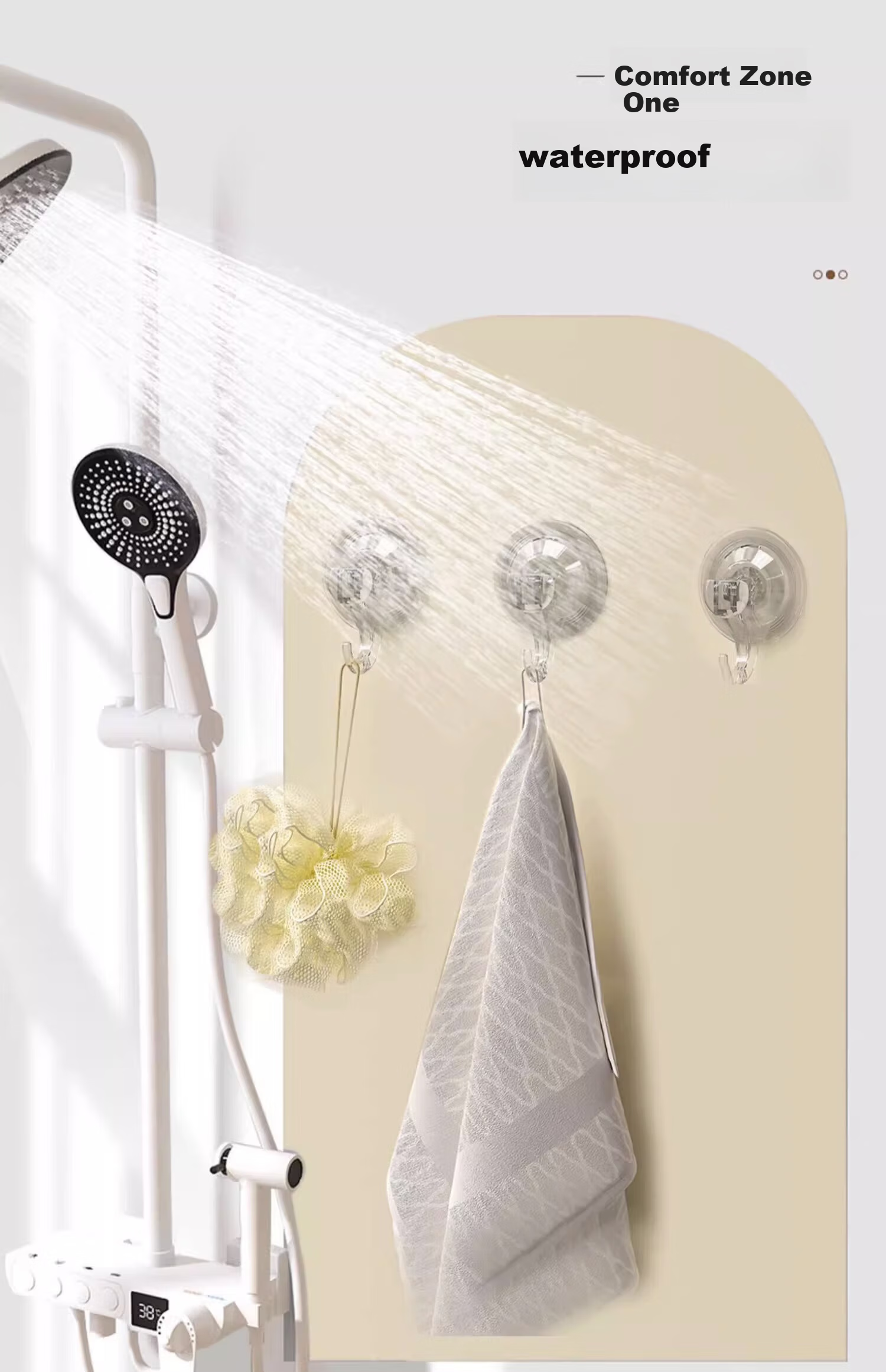 Tingjianshiguang Suction Cup Hooks, No Drilling Required, Strong Vacuum Power, for Bathroom Kitchen Toilet, Removable Adhesive Hooks, 2 Pieces 5
