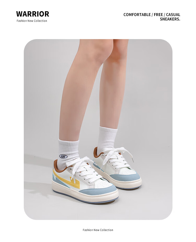 Huili Women's New Style Sneakers, Thick-Soled Versatile Sports Shoes for Women, K692BR, White/pink/navy Blue, Size 37 7