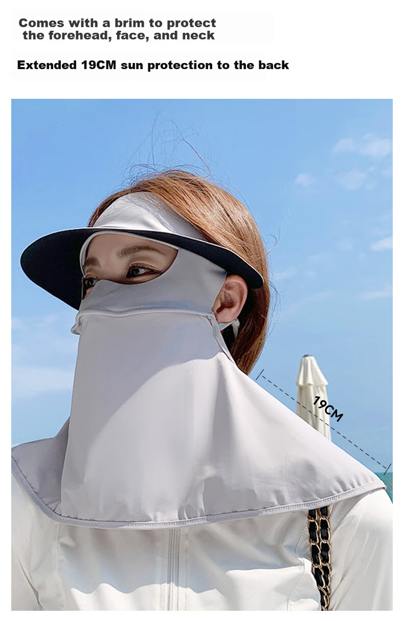 FitonTon Sun Protection Face Mask for Women, Neck Guard, Face Covering, Summer Outdoor Cycling UV-Resistant Full-Face Sunshade Mask for Wome 7
