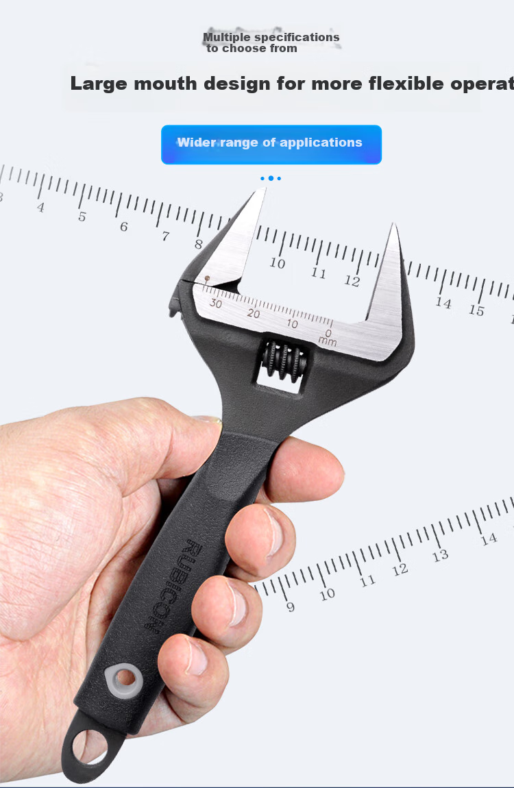 RUBICON Imported Adjustable Wrench Large Opening Multi-Function Adjustable Spanner Bathroom Sink Adjustable Wrench 12 Inch RBV-012 5