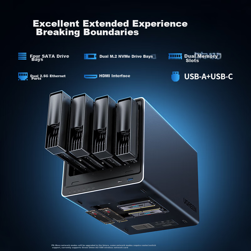 绿联 私有云DX4600 Pro 四盘位Nas网络存储个人云硬盘服务器相册备份文件同步 手机扩容适用iPhone16