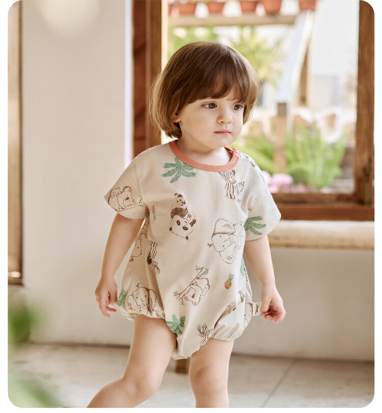 Wismorni Baby Short-Sleeve Bodysuit, Summer Thin Version, Infant Summer Clothing, Onesie, Triangle Romper 7