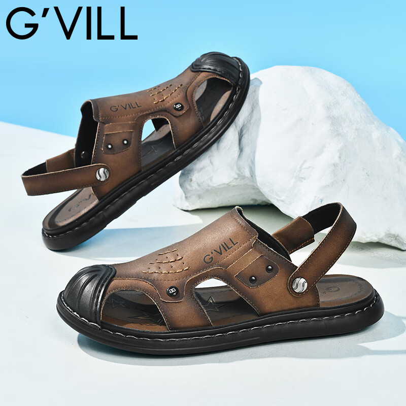 Guizhibu Summer New Outdoor Closed-Toe Sandals Breathable Thick-Soled Non-Slip Beach Shoes Casual Shoes G303 Khaki 40