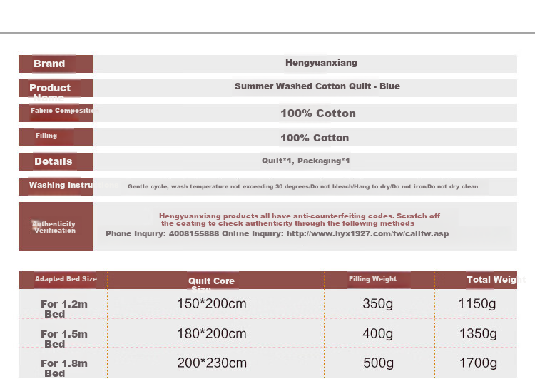Hengyuanxiang Xinjiang Cotton Quilt, Air Conditioning Quilt, Washable Summer Cool Quilt, Single Or Double Bed, Dormitory Pure Cotton Summer Quilt, 180*200cm 15