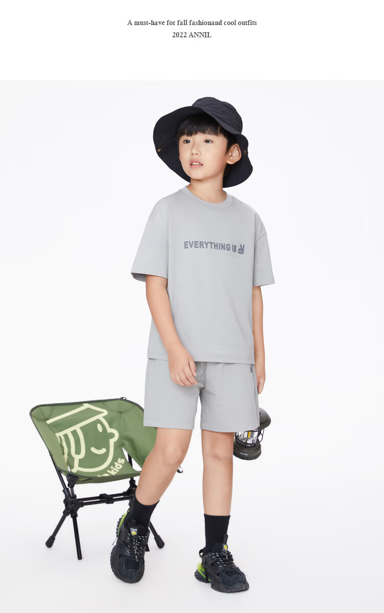 Annil [7A Antibacterial] Children's Short Sleeve T-Shirt, Parent-Child Outfit, Summer Moisture-Wicking Breathable Casual Top 6