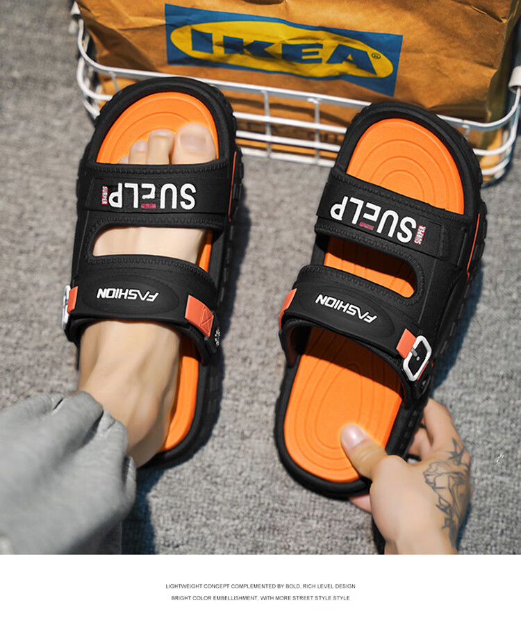 CARTELO Men's Slippers for Outdoor Wear, Thick-Soled Casual Sandals for Summer 2026, Breathable Beach Shoes 13