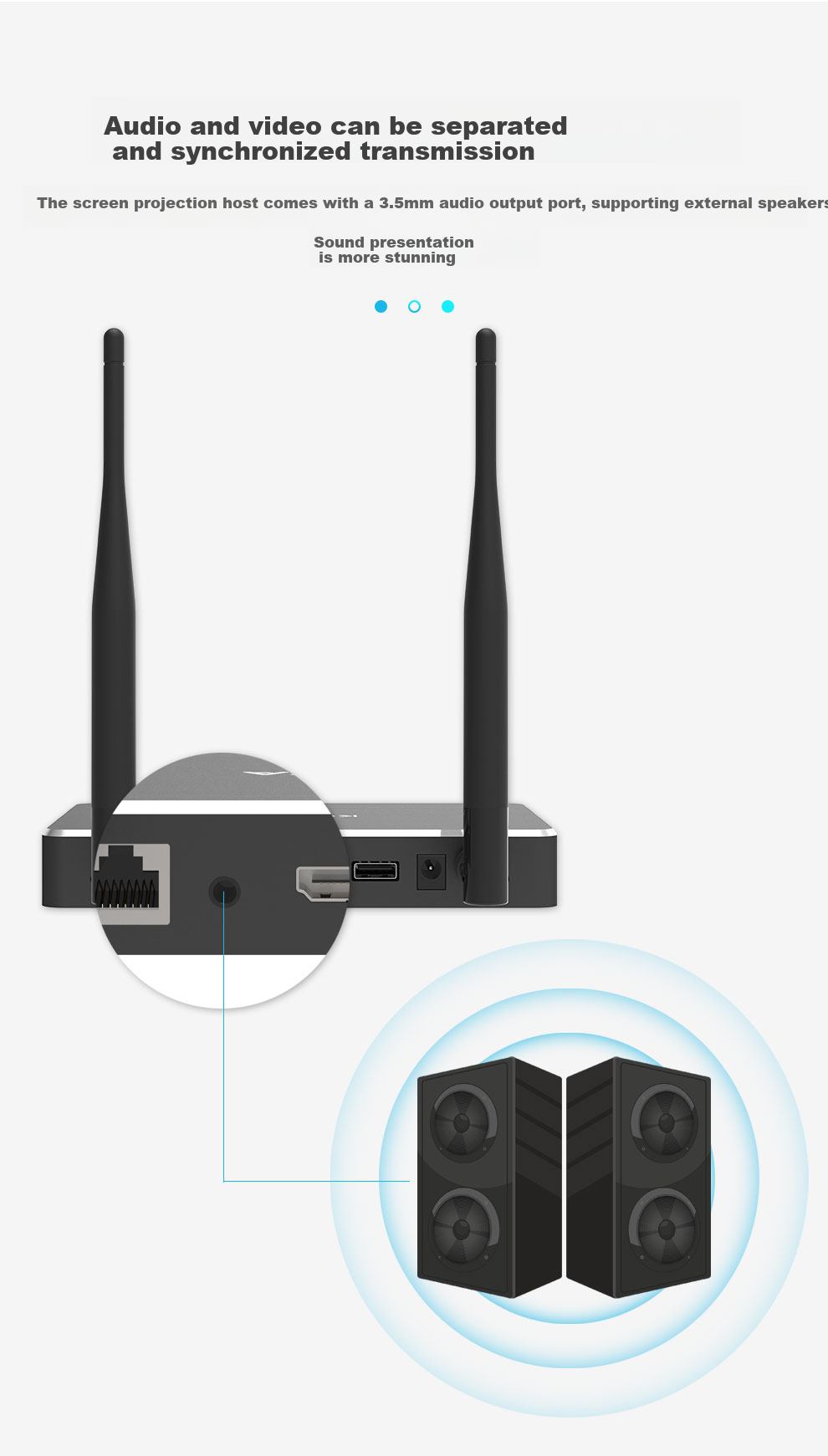 Keya Computer Wireless Screen Mirroring Device, HDMI High-Definition Transmitter, Conference Office USB Laptop Mobile Phone Tablet Screen Mirroring TV Projector Monitor T2800 5
