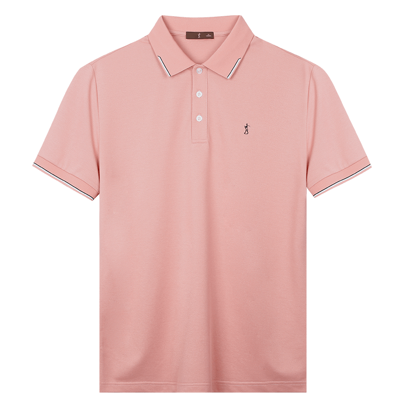 Caizi Men's Polo Shirt Short Sleeve Summer Business New Xinjiang Cotton Breathable Cool Color-Block Collar T-Shirt Versatile Top