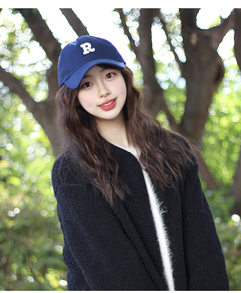 TUCANO R Logo Baseball Cap Women Large Head Circumference Slim Face Versatile Sports Hat Men Korean Style Duckbill Cap Trendy 4