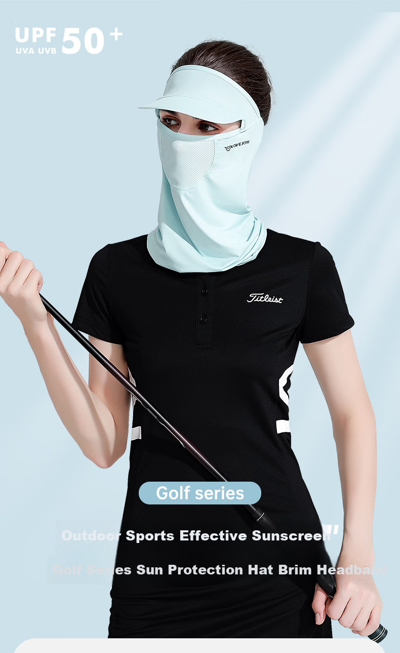 GLO-STORY Sun Protection Face Mask for Women, Full-Face Mask, Outdoor Golf Sports Sunshade, Cycling Face Covering, Headscarf Face Veil 1