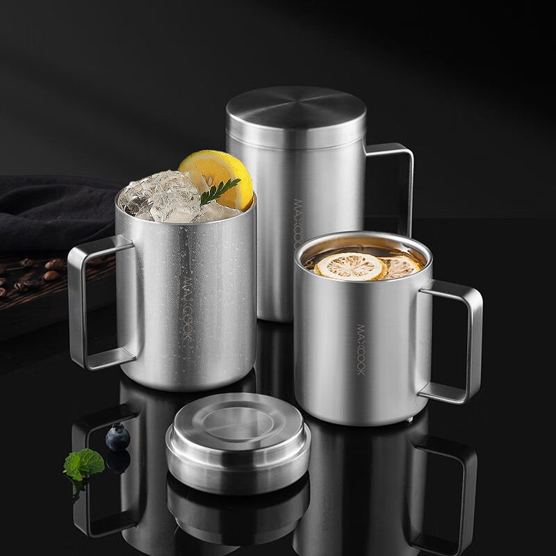 Кружка для чая MAXCOOK 316 из нержавеющей стали, двойные стенки, для офиса и дома, 500 мл