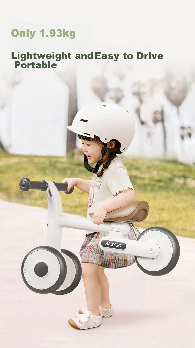 BG-BABYGO Children's Balance Bike for Ages 1-3 Four-Wheel Scooter Toddler Walker Pedal-Free Glider Toy, Ruby Red 8
