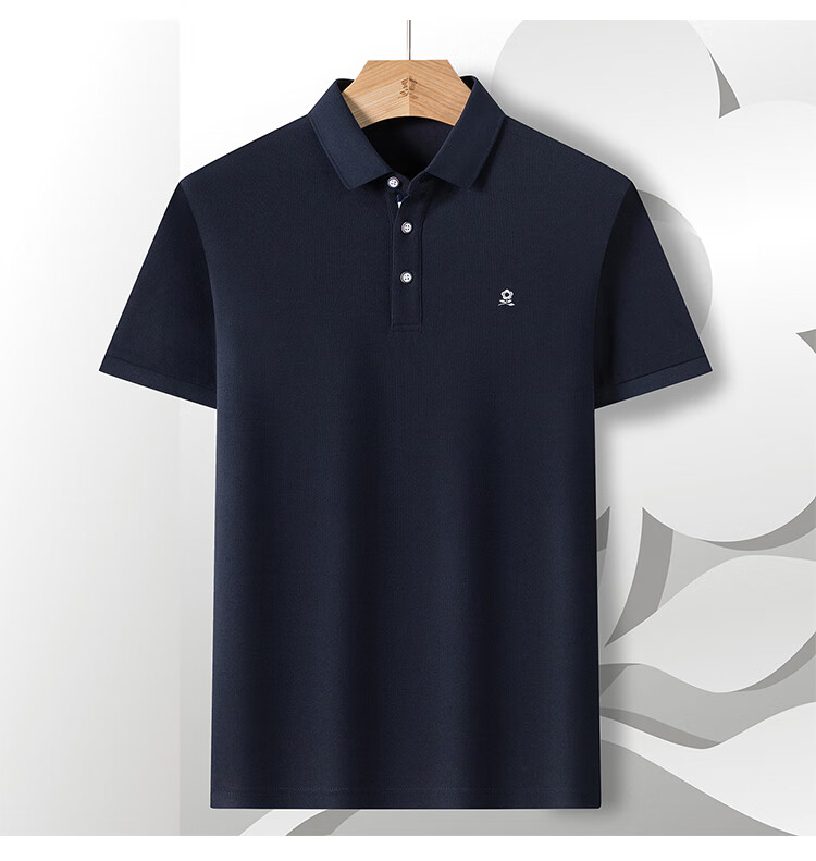 MONTAGUT [Breathable Mesh Pique Fabric & Cool Moisture-Wicking] Summer Comfortable Short-Sleeve Men's Polo Shirt JG Navy Blue XL 4