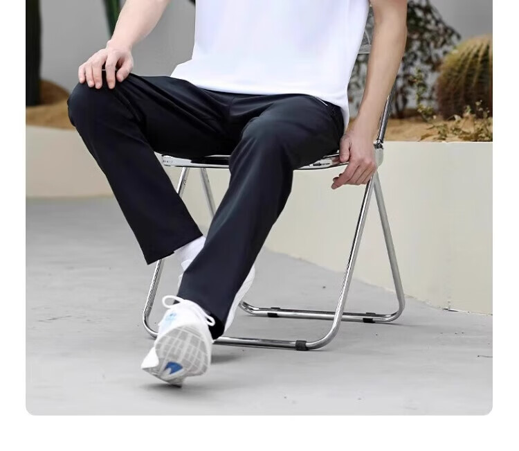LI-NING Men's Sports Polo Set Quick-Dry Short Sleeve and Long Pants Two-Piece New Ice Silk Loose Casual Top and Pants 23