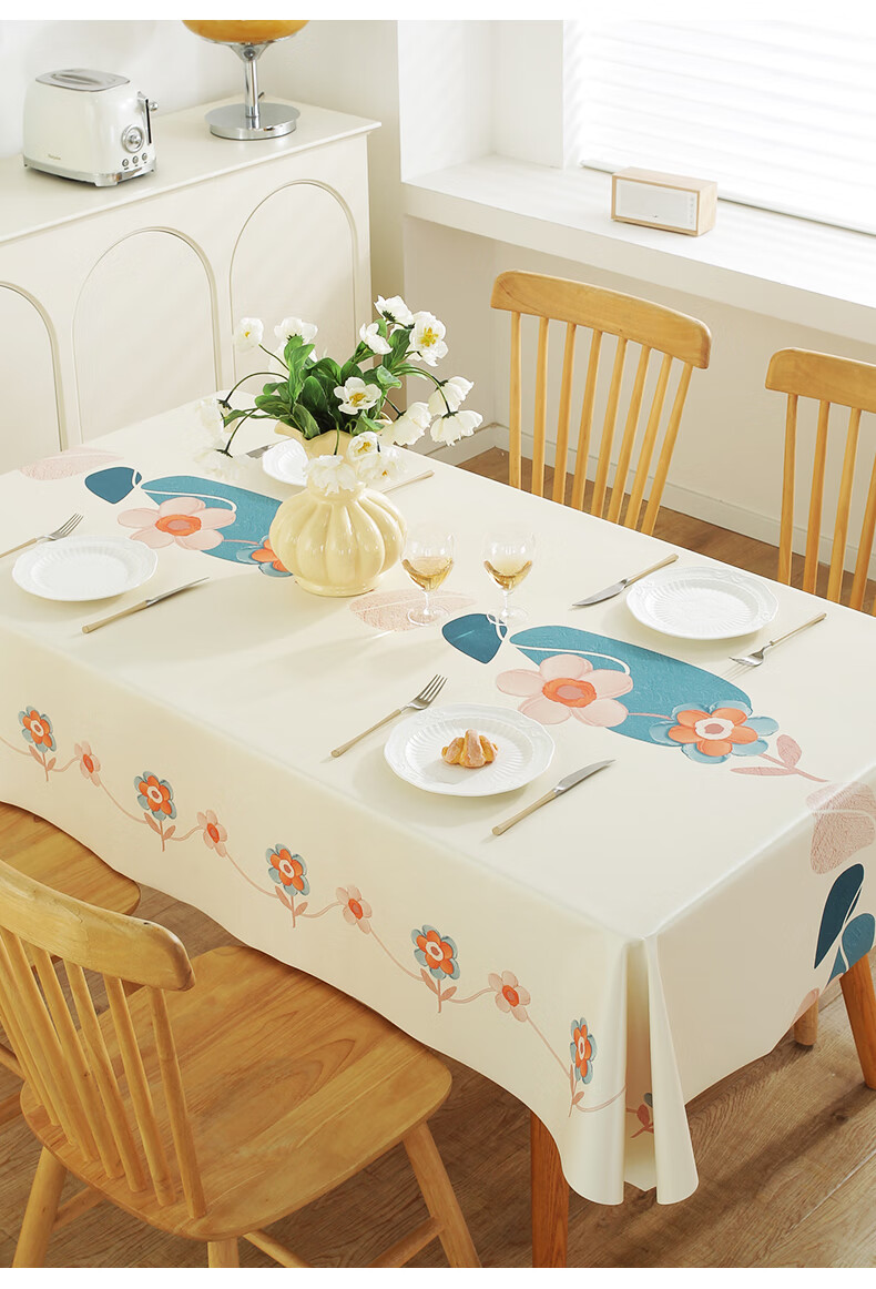 JANMEIJIA Waterproof And Oil-Resistant Tablecloth, Washable, Scald-Proof, Luxurious PU Dining Mat, Table Pad, Coffee Table Cover, Rectangular Shape 9