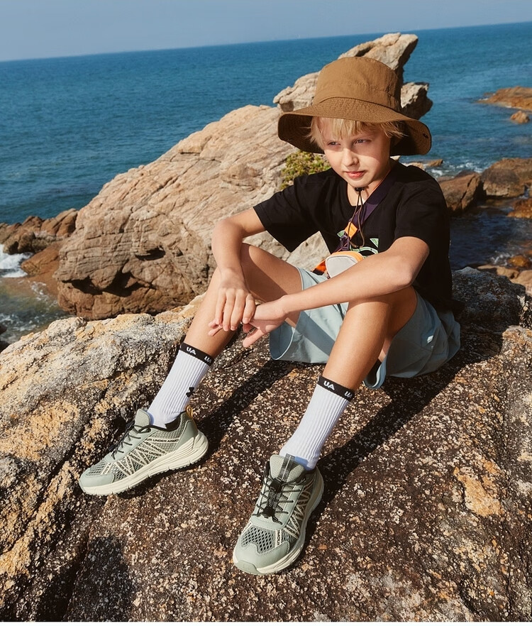 Under Armour Kids Outdoor Shoes Boys and Girls Hiking Strap Mesh Breathable Casual Sports Shoes 12