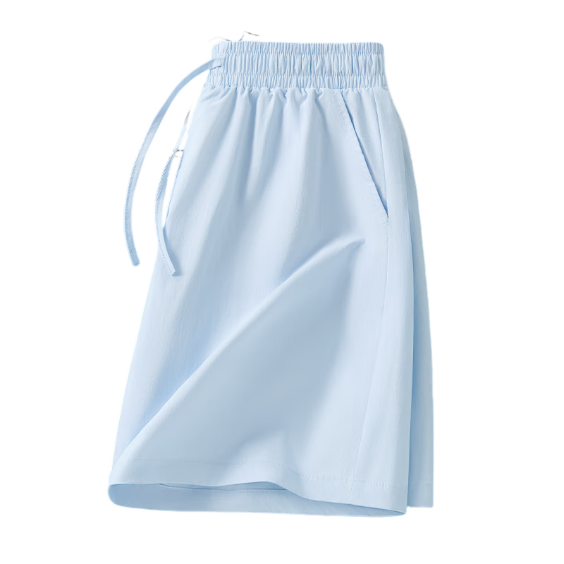 Huili Sports Shorts for Women Summer 2026 Latest Style, Thin High-Waist Slimming Mid-Length Pants, Silk-Like Cool-Feeling Sun Protection Casual Shorts