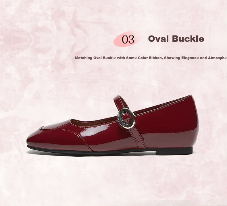 BASTO [Qiao Xin Same Style] Monet Garden 26 Autumn Beautiful Red Mary Jane Shoes, Women's Flats, Wedding Shoes 16