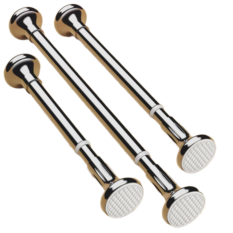 FK Retractable Clothes Drying Rod, Shower Curtain Rod, Balcony Curtain Support, Clothes Drying Rack, Round, 0.3-0.5 Meters, Load-Bearing, No Drilling Required, Installation-Free, Rust-Resistant Stainless Steel