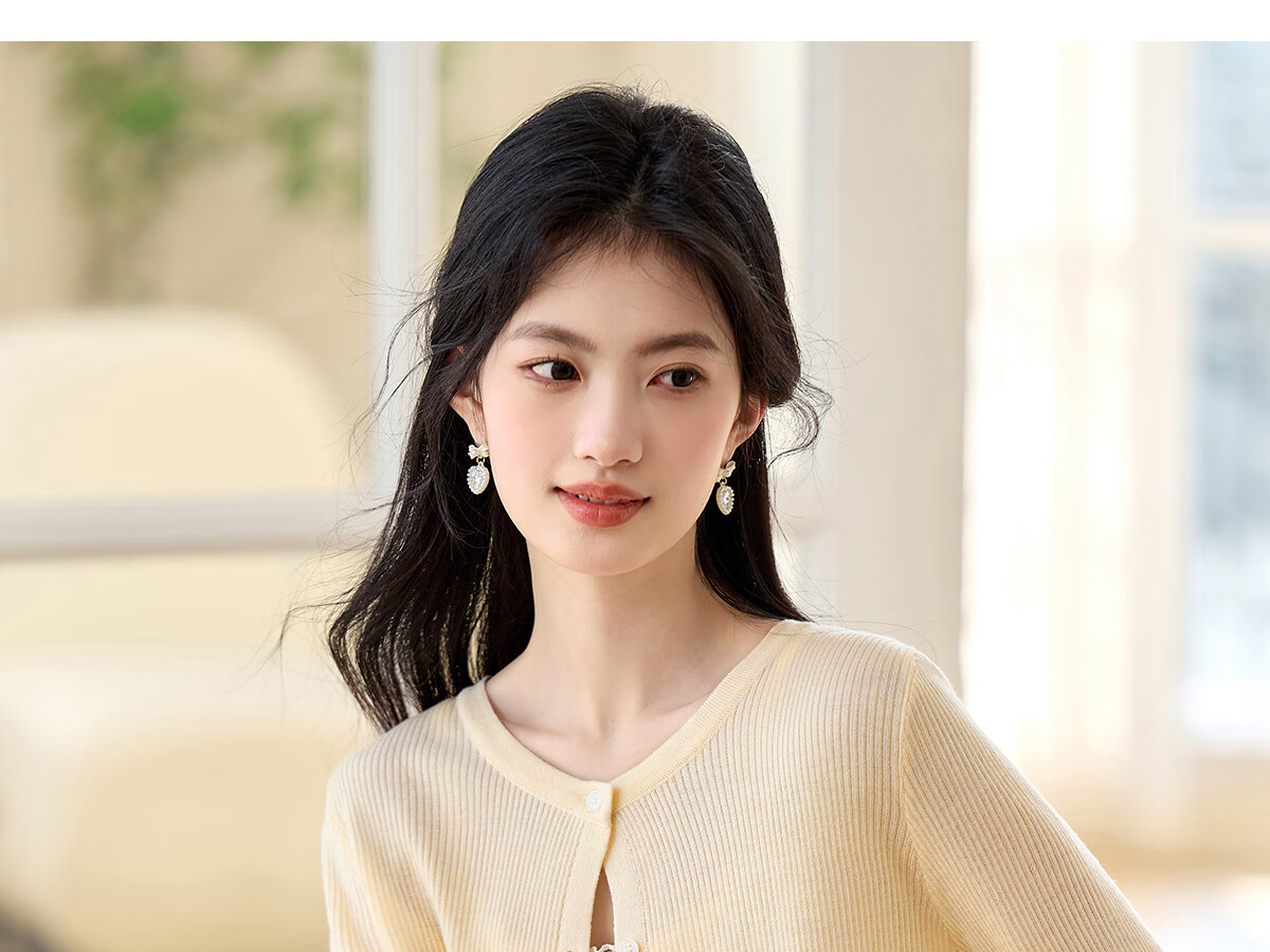 PinCai Knitted Cardigan for Women, Lace Design Inner Vest Two-Piece Set, Thin Knit Outer Jacket P52Z074 40