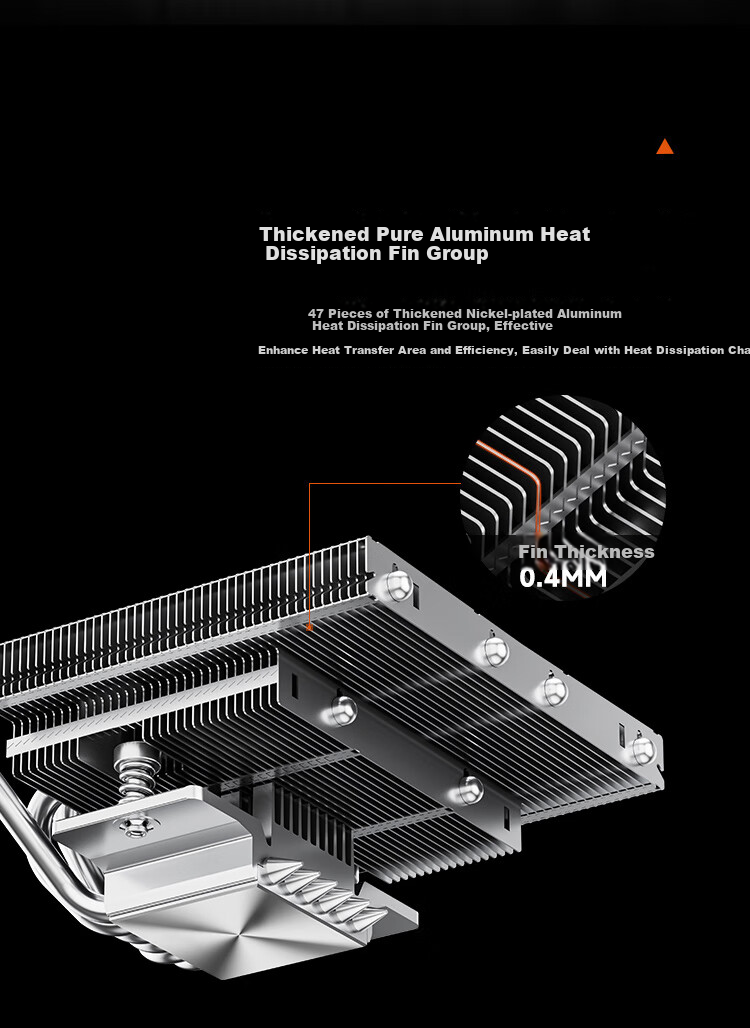 PCCOOLER RC600-67WH ITX Air-Cooled CPU Cooler (Bottom Pressure Type, 67mm Height, 6 Heat Pipes, 12cm Fan, Copper Base with Nickel-Plated Soldering, Supports AM5 1700) 10